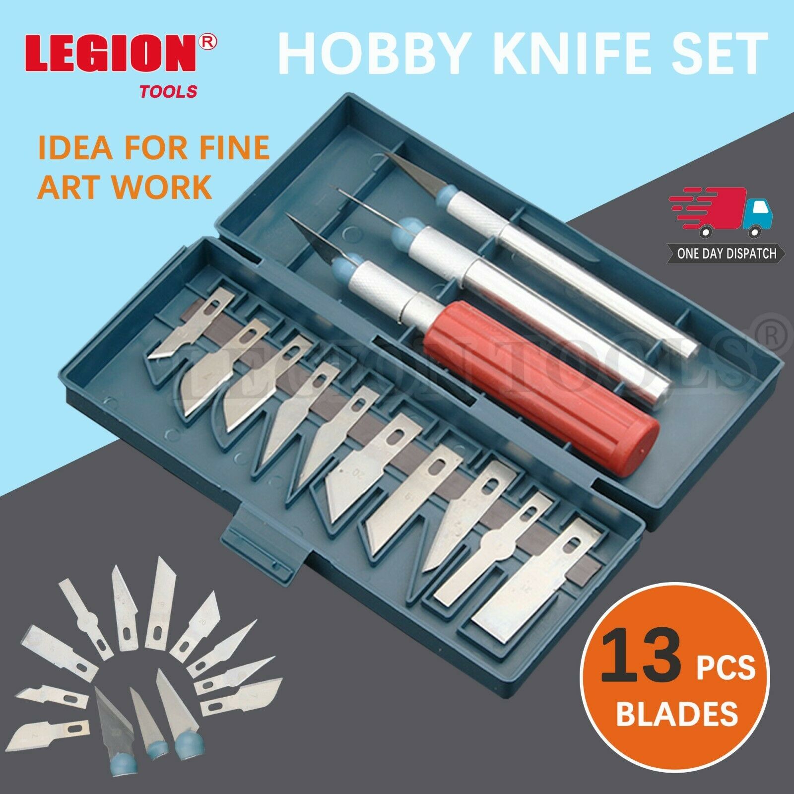 Hobby Craft Knife Set 13 Pcs Legion Warehouse
