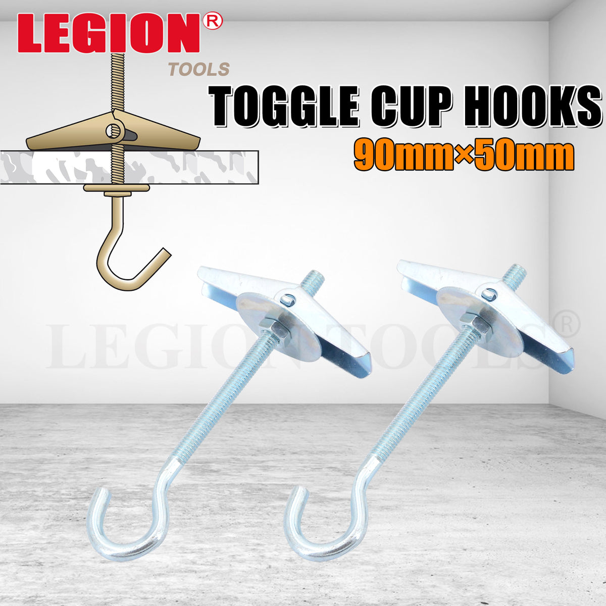 Ceiling Hook Springs Toggle Cup Hook M5 90mm – Legion Warehouse