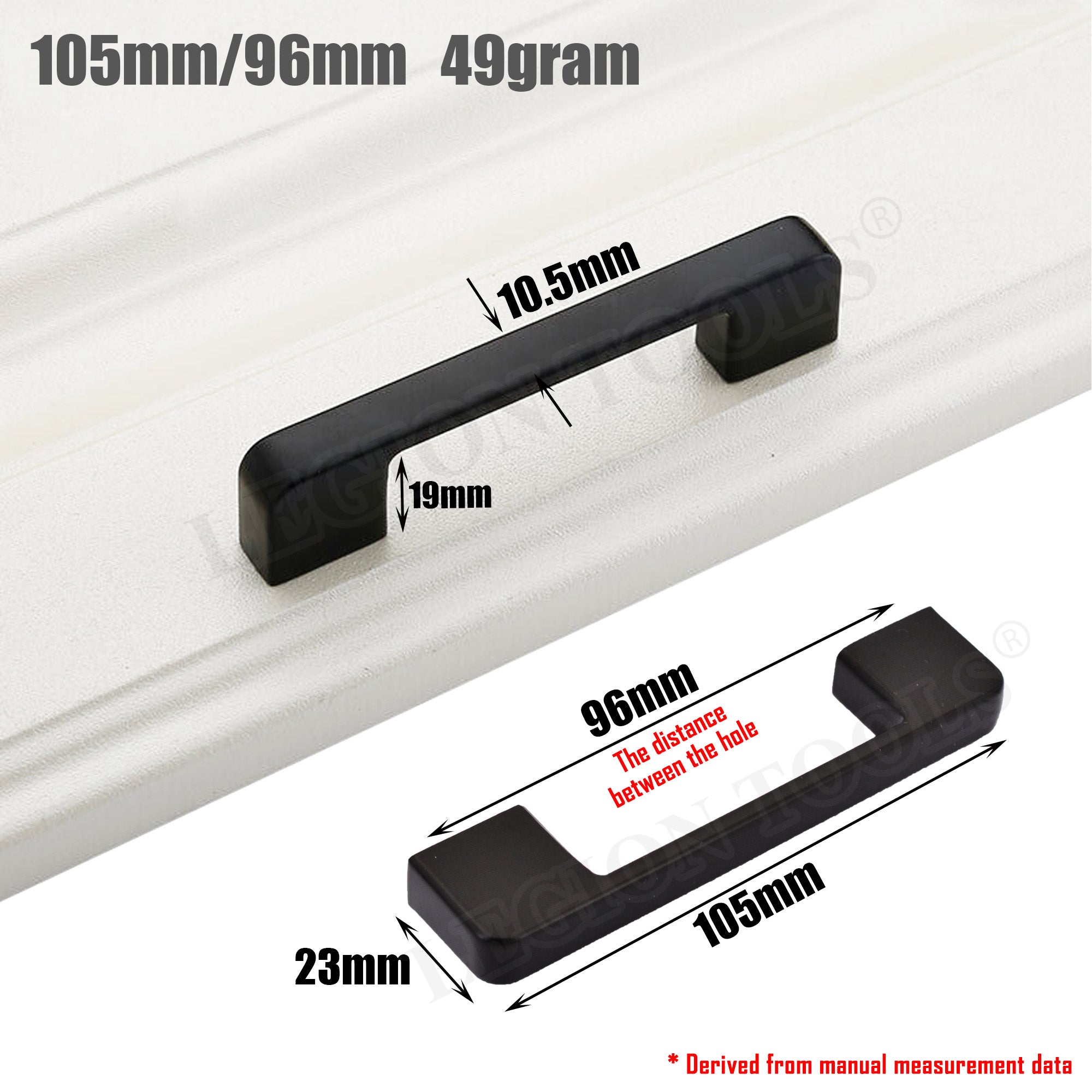 Solid Zinc Alloy Flat Rectangle Handles Matte Black – Legion Warehouse