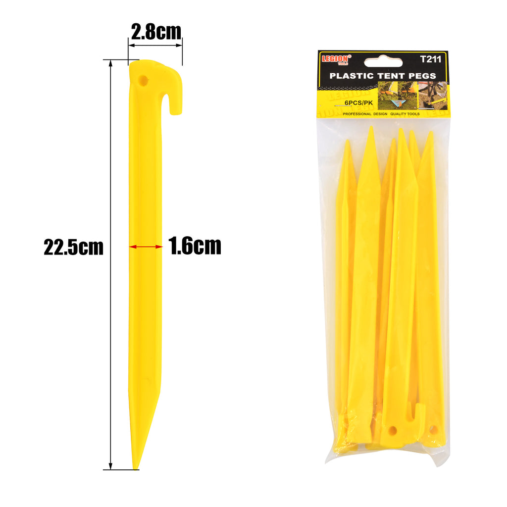 plastic tent pegs Plastic Tent Pegs 22.5cm 6PCS – Legion Warehouse