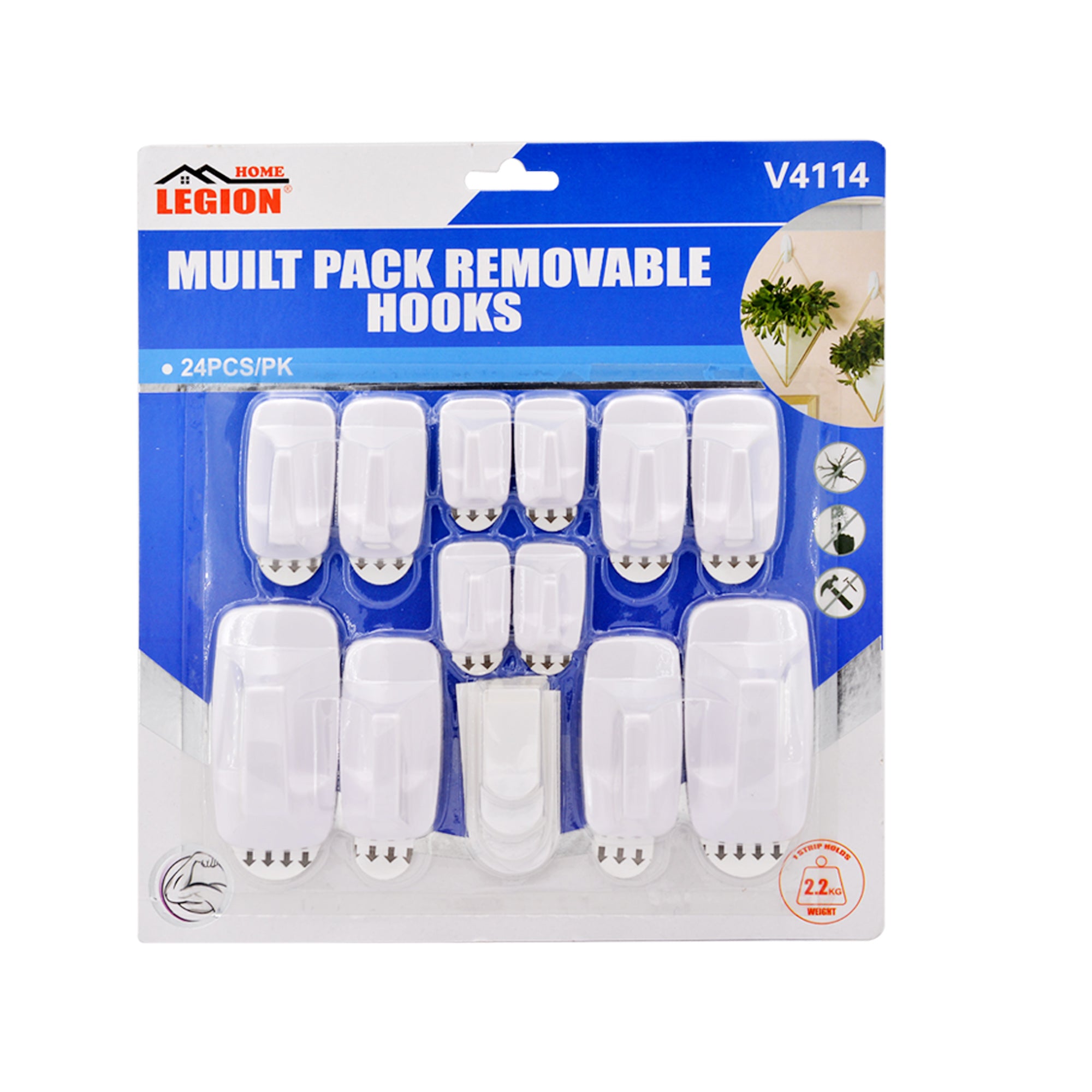 Moveable Hooks Removable Hooks 3 Sizes Self Adhesive Hook Set – Legion Warehouse