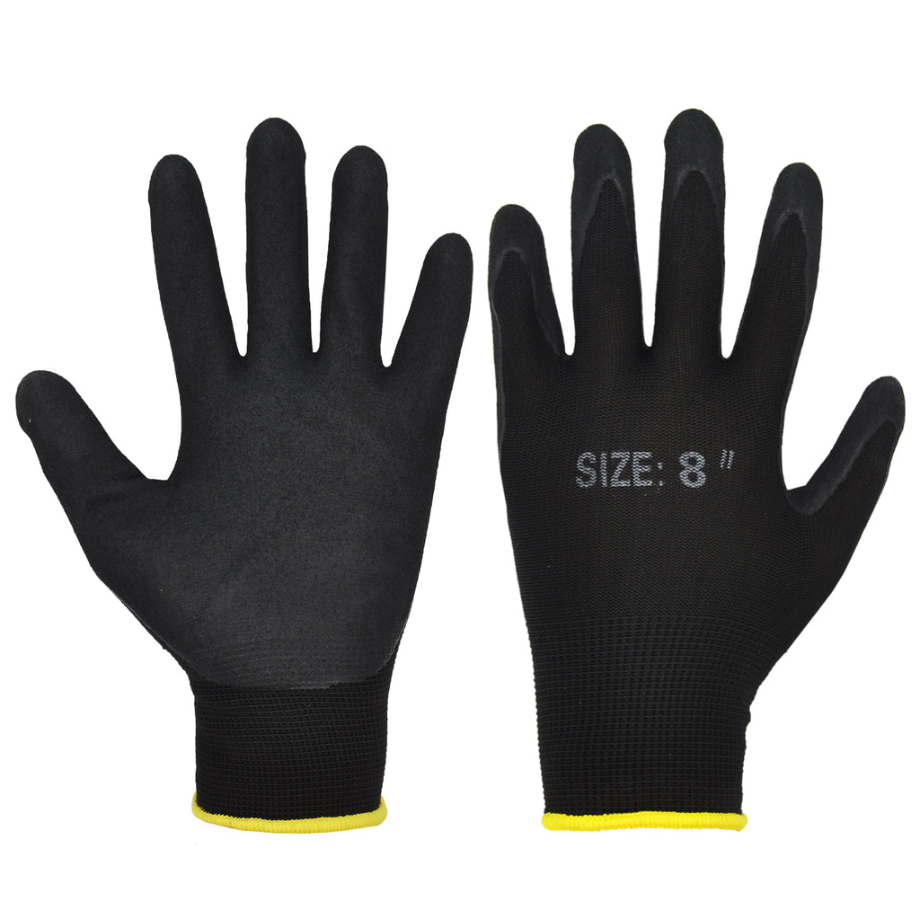 Safety Work Nitrile Coating Gloves 4 Sizes