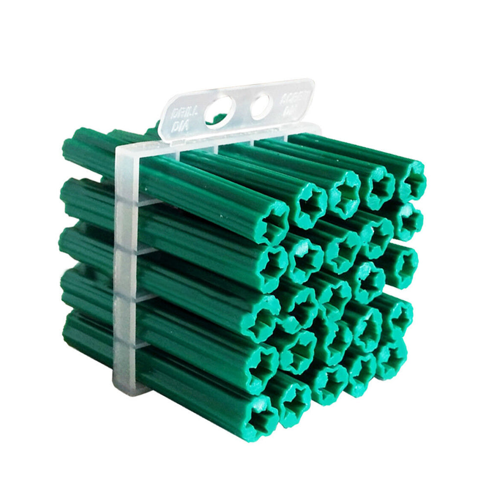 Green Plastic Wall Plug Anchor 7×25mm 7×38mm