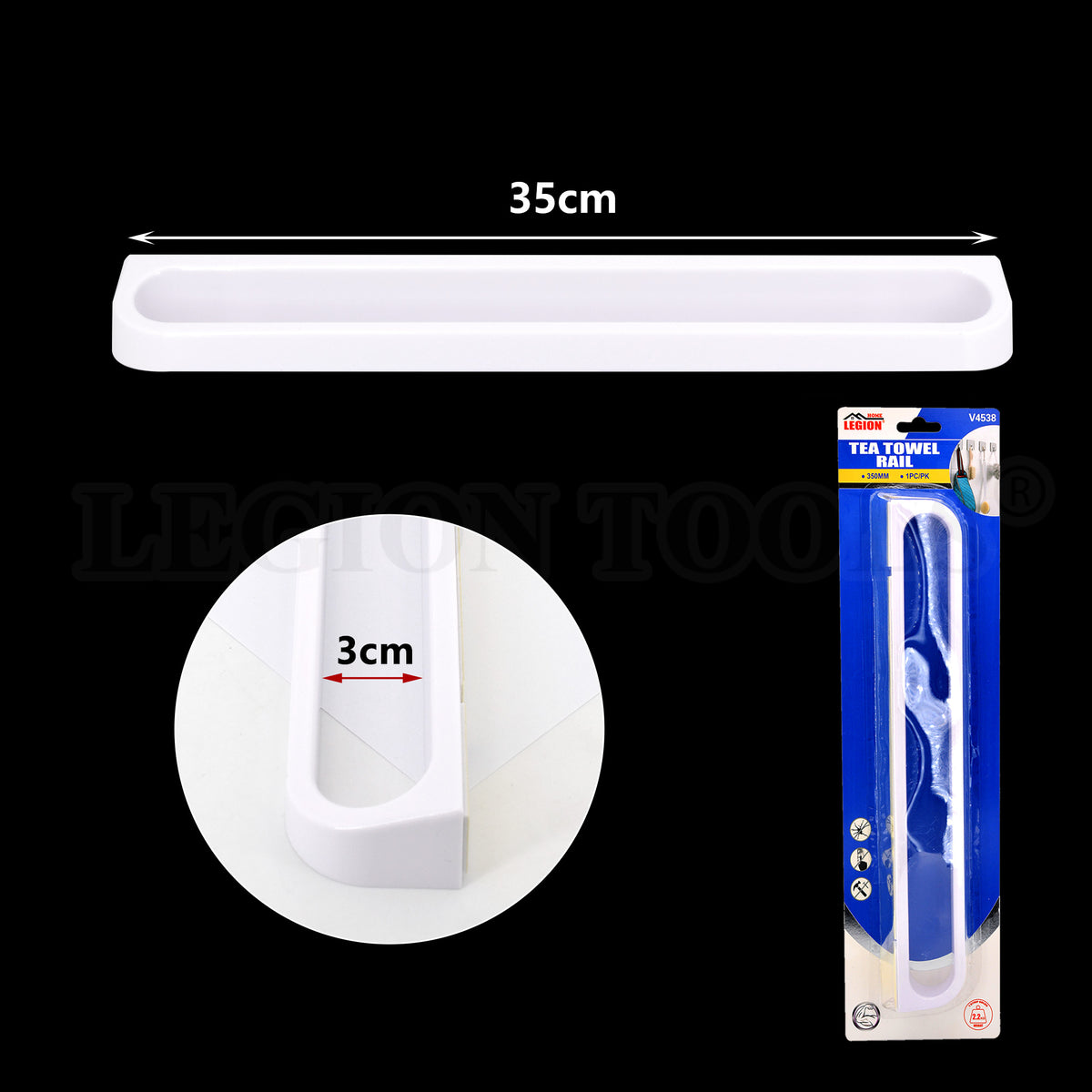 Self Adhesive Tea Towel Holder Rack Bathroom Rail Legion Warehouse