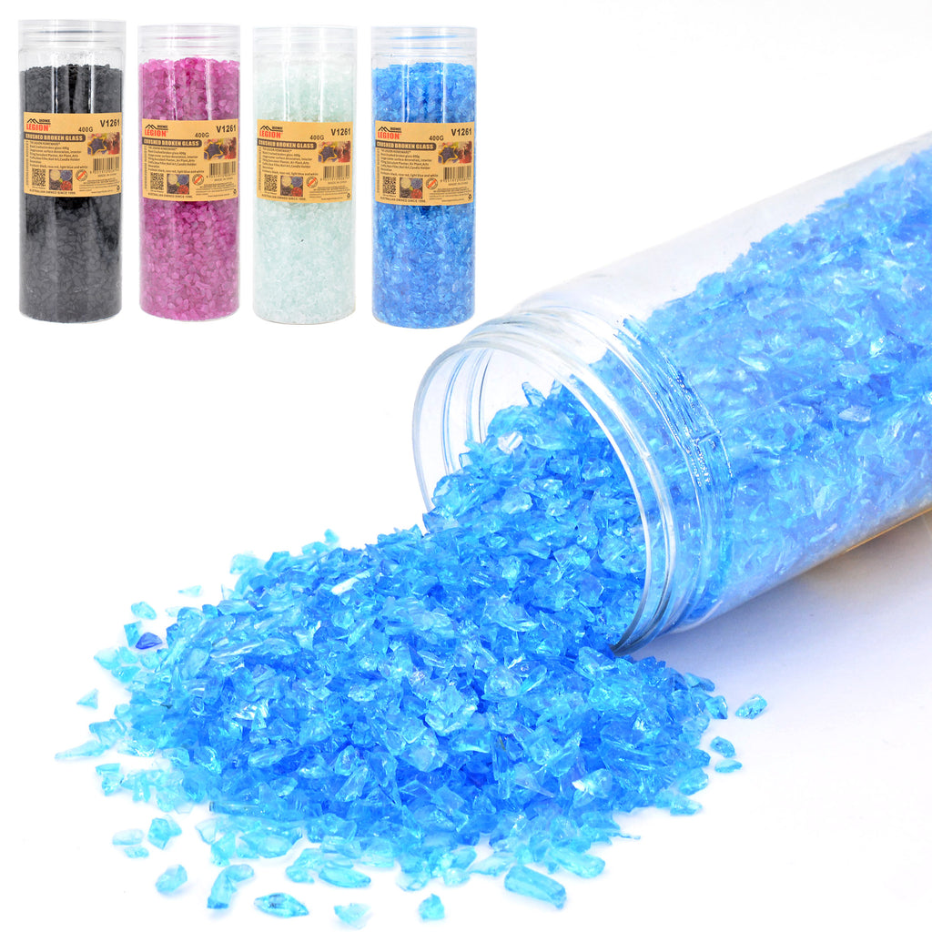 4 Colors Glass Crushed Stone 400g