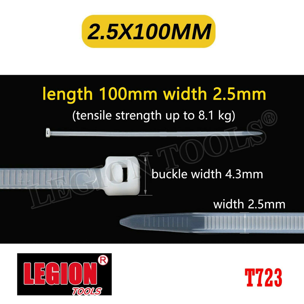 White Nylon Cable Ties 9 Sizes