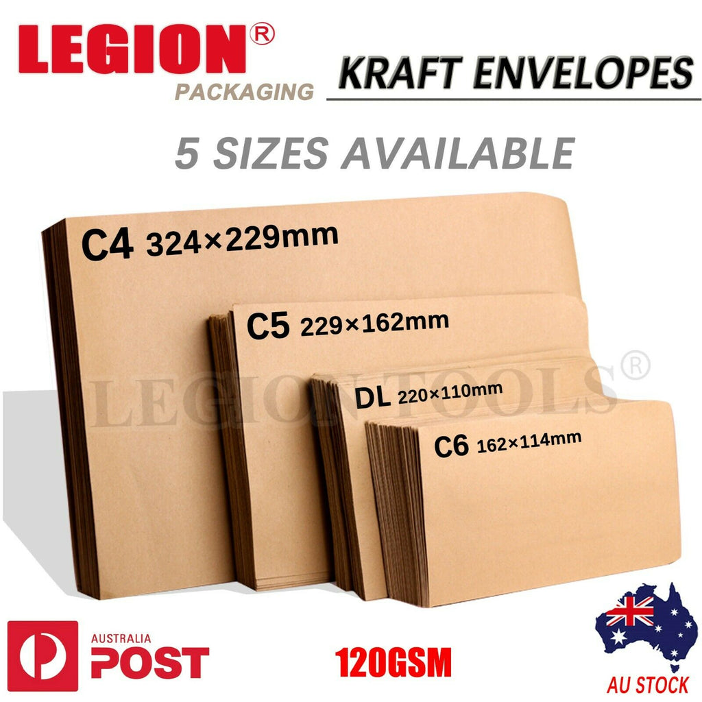 Kraft Envelopes C4 C5 C6 DL