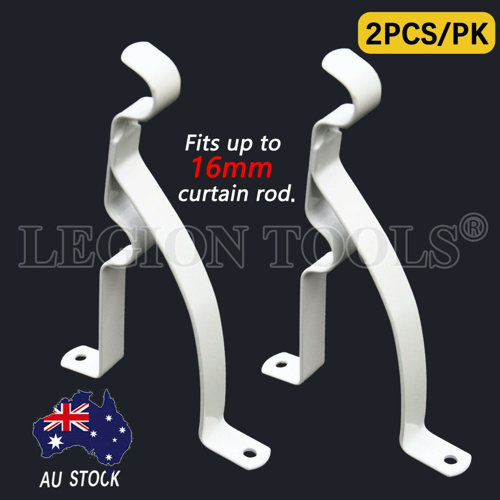 Metal Curtain Rod Bracket White 16mm