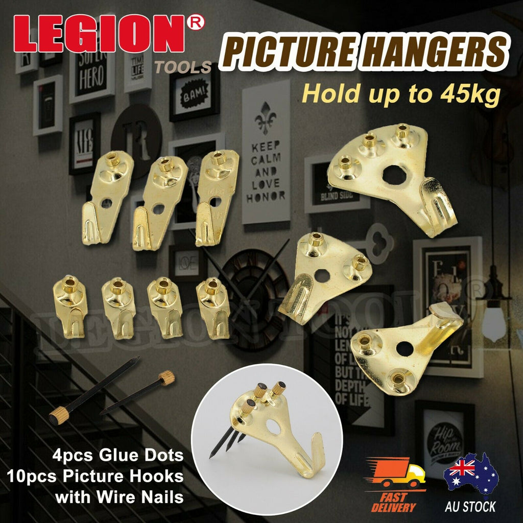 Brass Picture Hangers Set 14Pcs