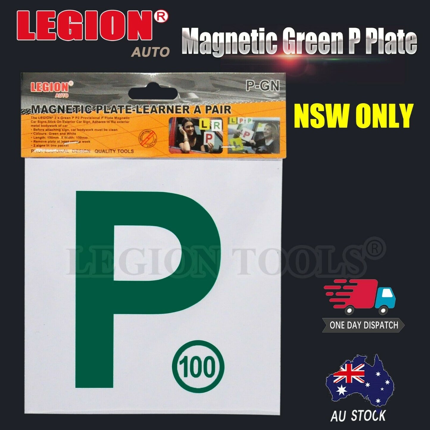 Magnetic P Plate Green QLD
