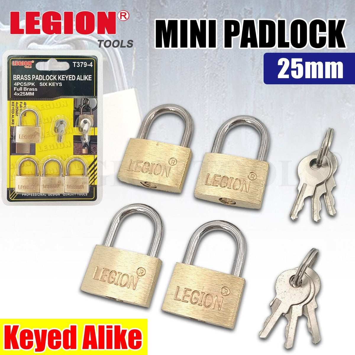 Brass Plated Mini Padlock 25mm – Legion Warehouse