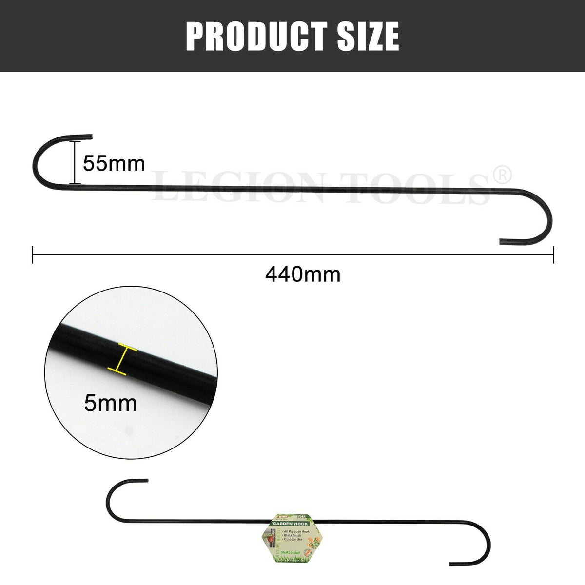 Steel S Shape Hook 440MM – Legion Warehouse