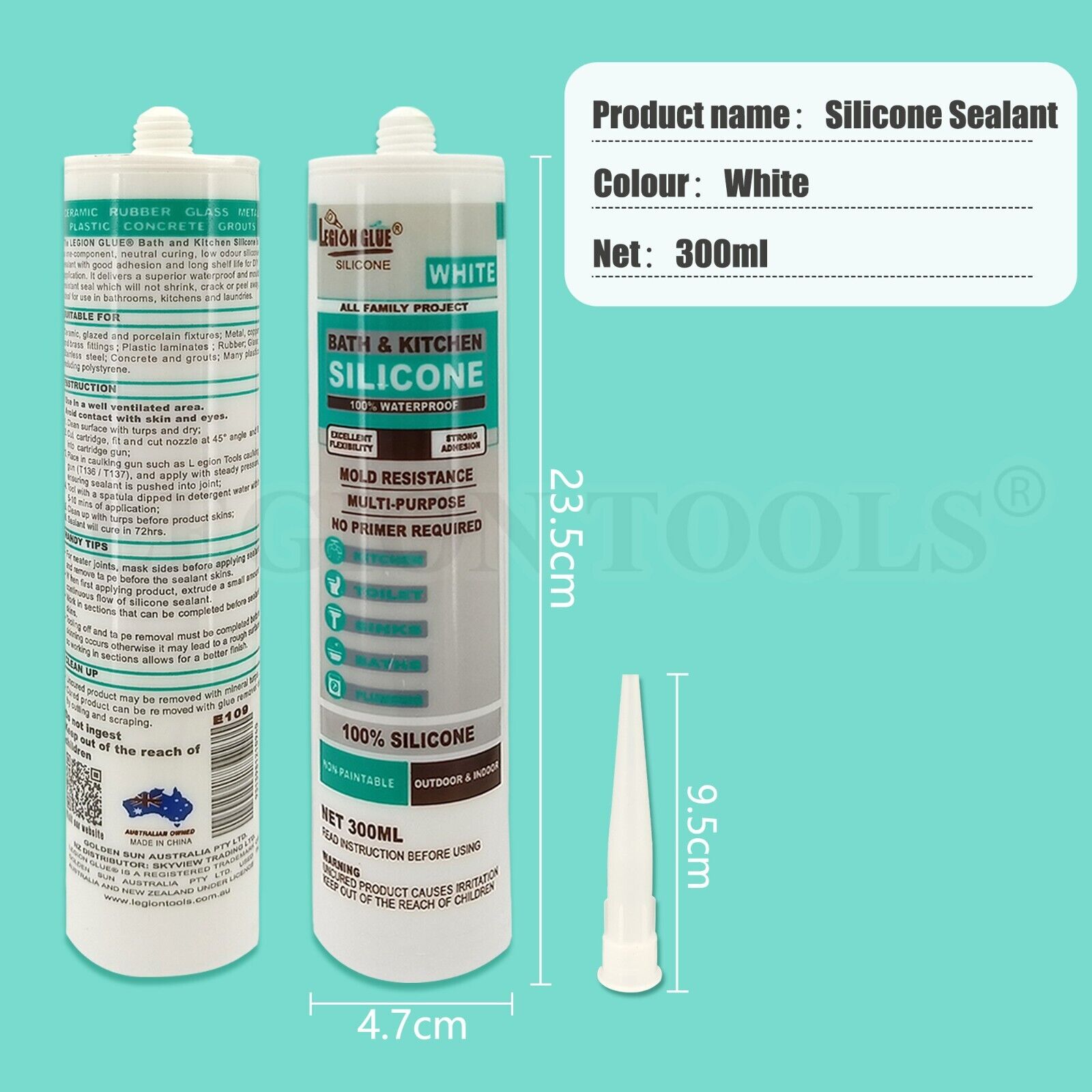 Silicone Sealant White 300g Legion Warehouse